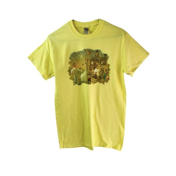 Halloween T Shirt Haunted House Trick or Treat Scarecrow Adult Unisex Small NEW - Picture 4 of 4
